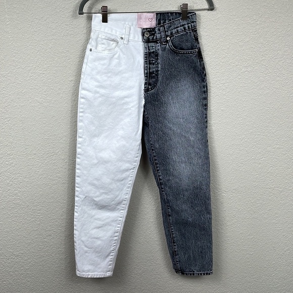 Revice True Love Checkmate Jeans Grey White Straight Button Fly Sz 26 - Picture 4 of 16